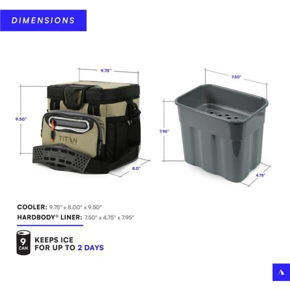 9 can zipperless cooler bag hardbody insulated lunch tote with shoulder strap - Picture 6 of 7